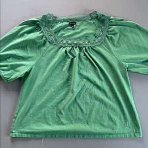 Talbots Green Lace Top